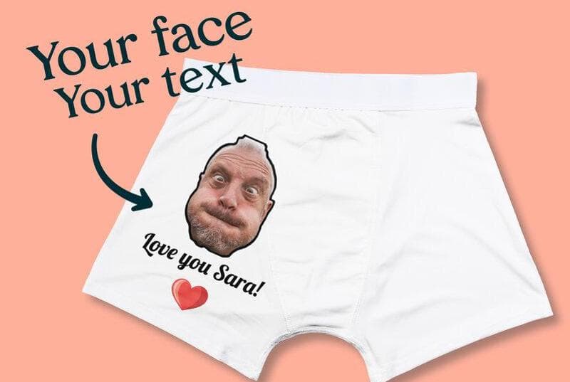 Boxerkalsoner med eget foto och text