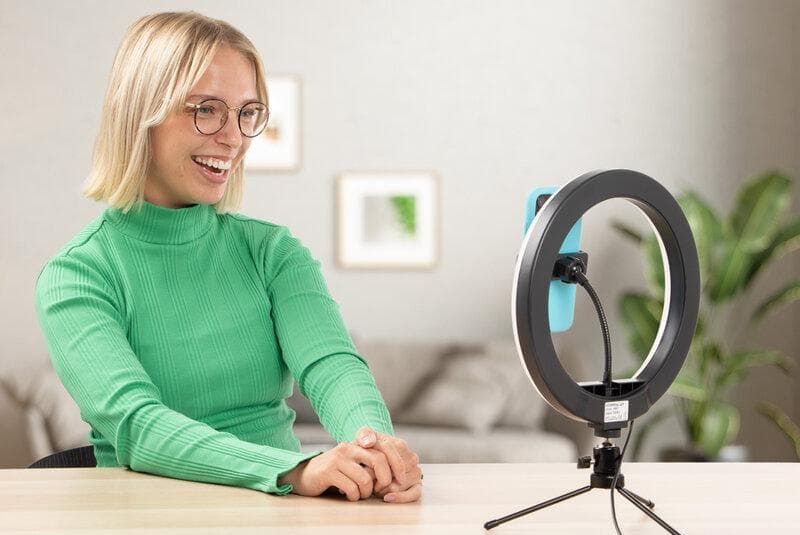 Selfielampa med mobilstativ